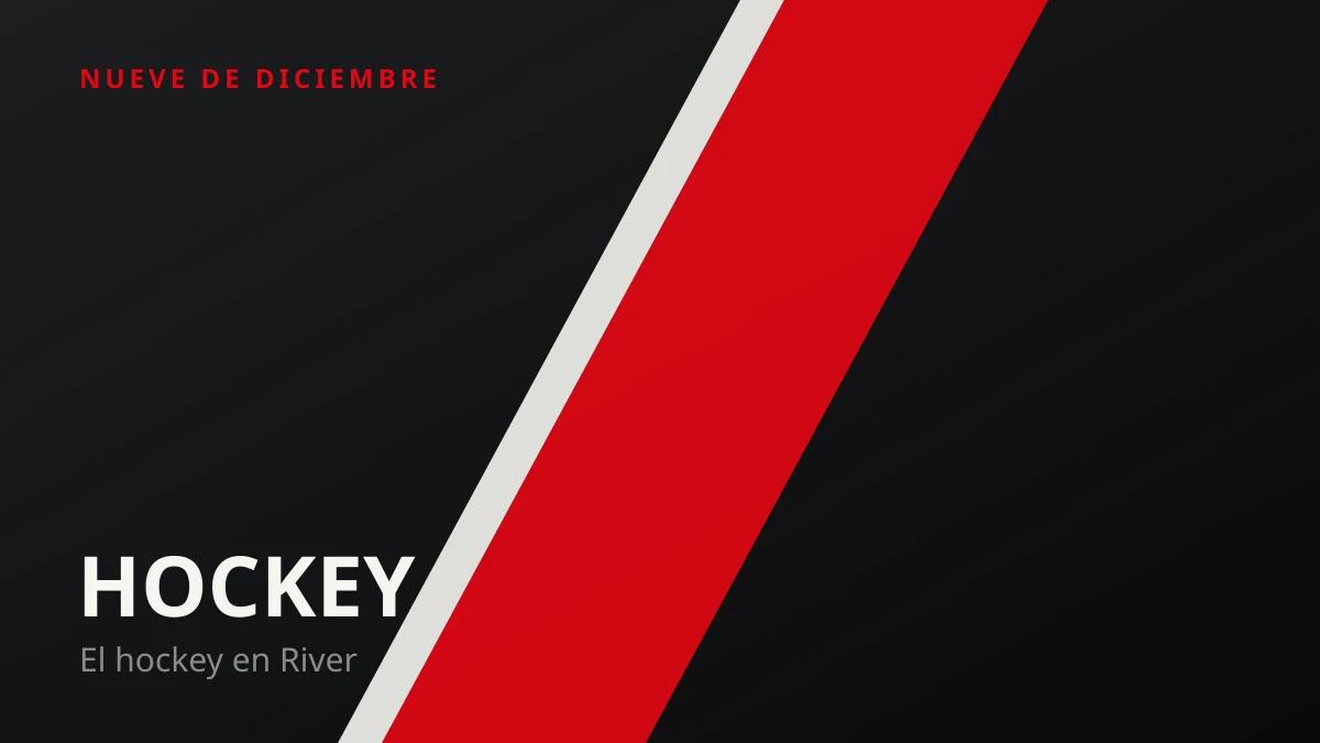 Ilustración de portada: hockey, con la banda roja de River
